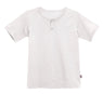 Boys Soft Organic Cotton Jersey Short Sleeve Henley Tee | White