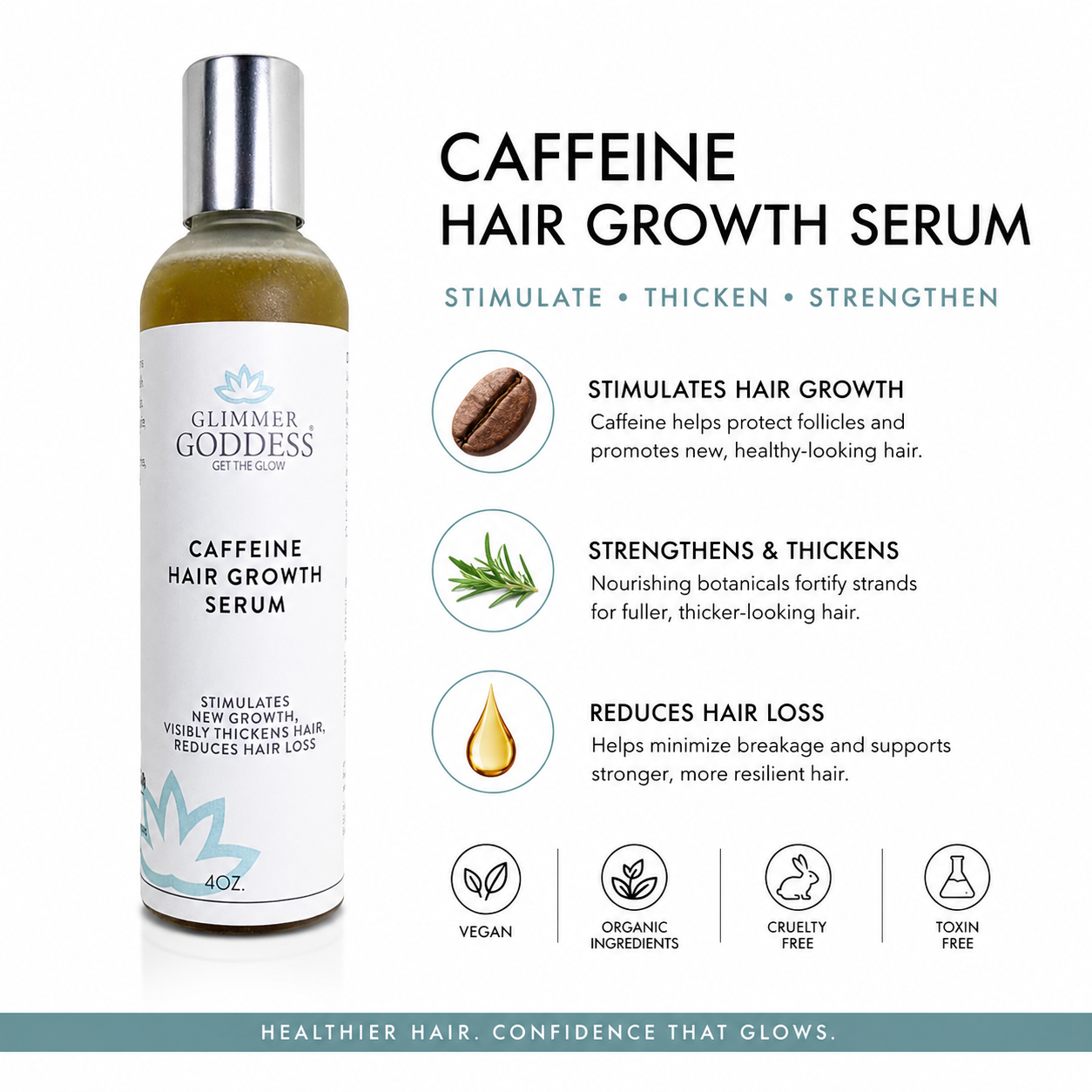 Organic Caffeine + Protein Hair Growth Serum