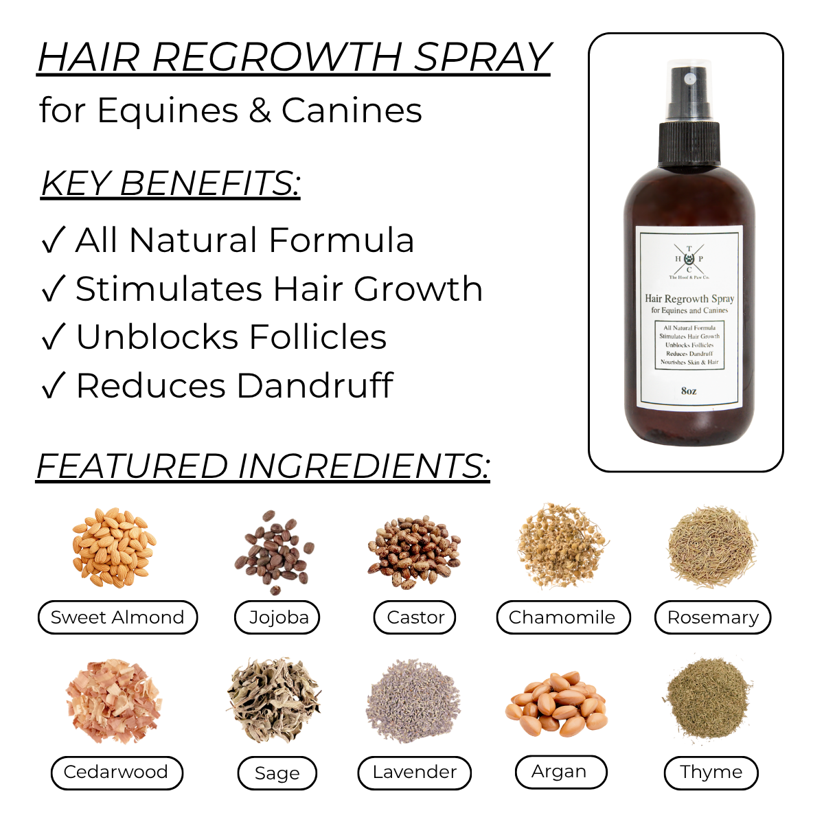 Hair Regrowth Spray for Dogs & Horses