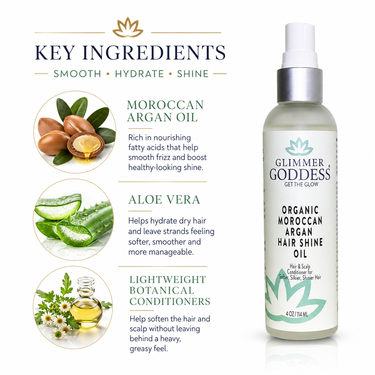 Organic Hair Shine Spray | Moroccan Argan Oil