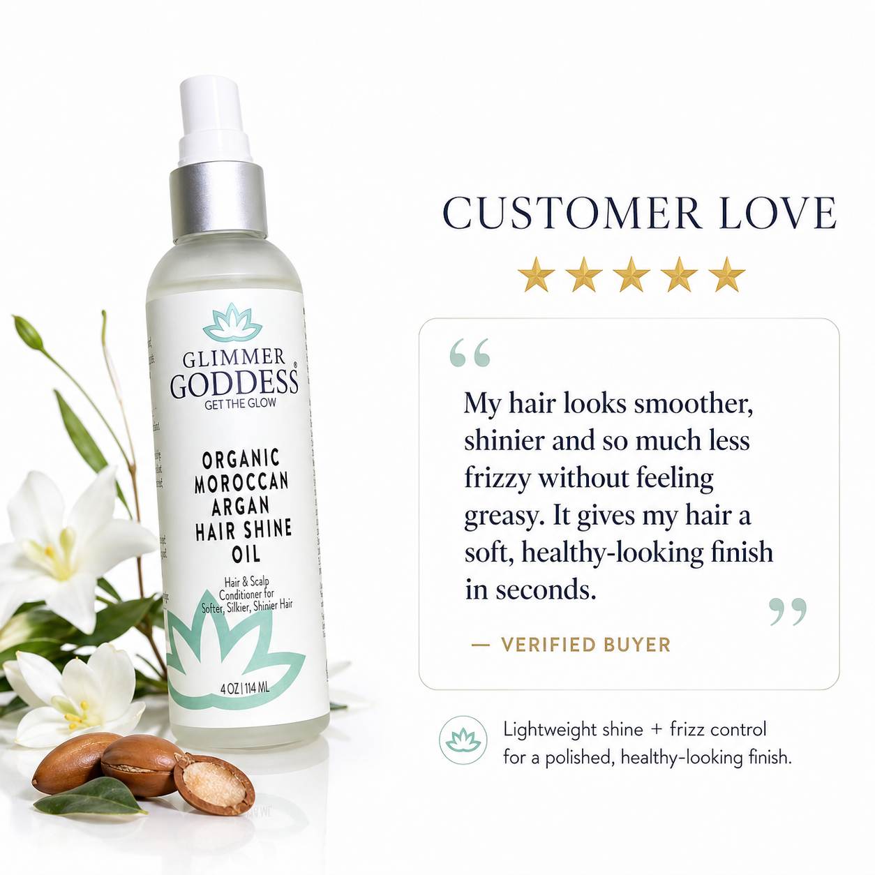 Organic Hair Shine Spray | Moroccan Argan Oil
