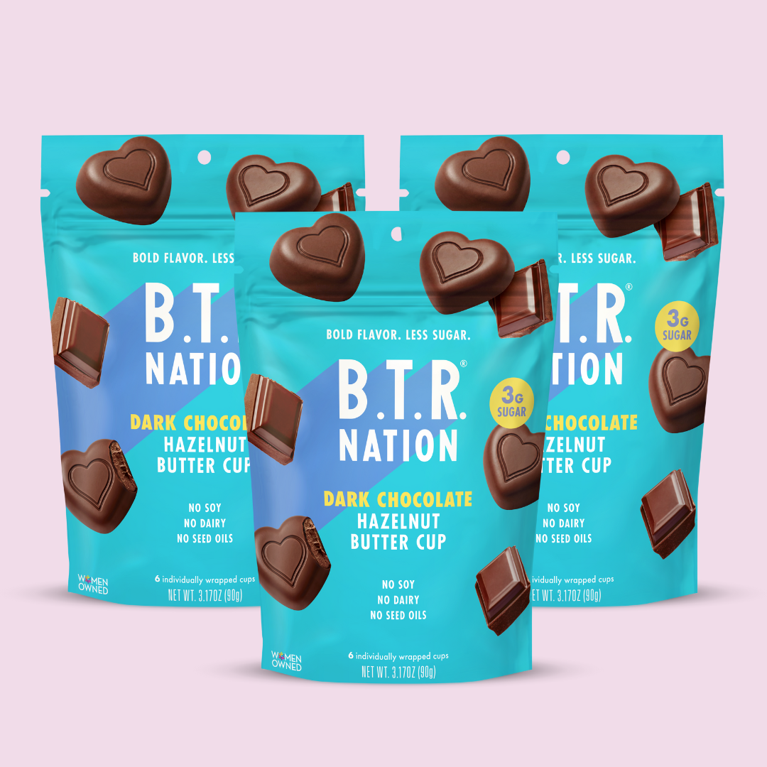 Dark Chocolate Brownie Batter Hazelnut Butter Hearts (3 Bags)