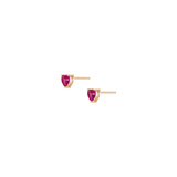 Lab Grown Pink Sapphire Heart Stud Earrings