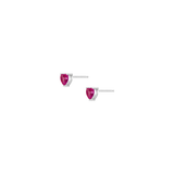 Lab Grown Pink Sapphire Heart Stud Earrings