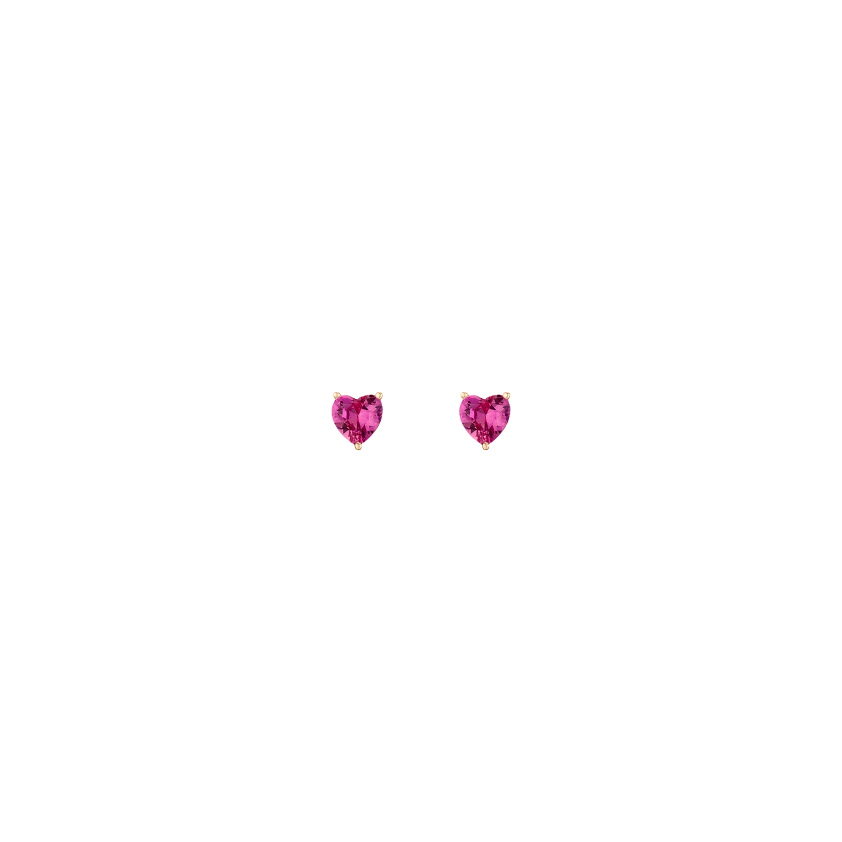 Lab Grown Pink Sapphire Heart Stud Earrings