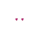 Lab Grown Pink Sapphire Heart Stud Earrings