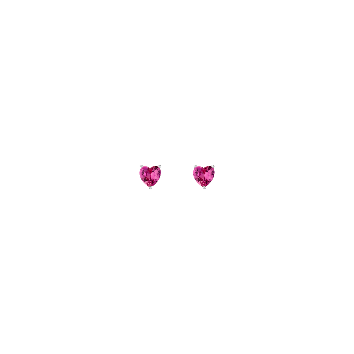 Lab Grown Pink Sapphire Heart Stud Earrings