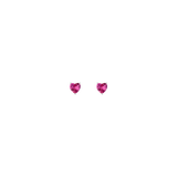Lab Grown Pink Sapphire Heart Stud Earrings