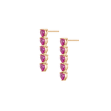 Lab Grown Pink Sapphire Heart Tennis Earrings