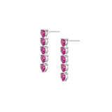 Lab Grown Pink Sapphire Heart Tennis Earrings