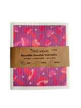 Purple Mushroom Swedish Dish Cloth Set of 3