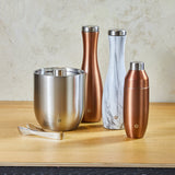Stainless Steel Carafe and Wine Glass Set, Black
