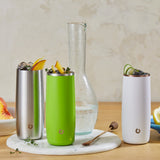 Stainless Steel Highball Cocktail Glass Set, Set of 2 - Lime