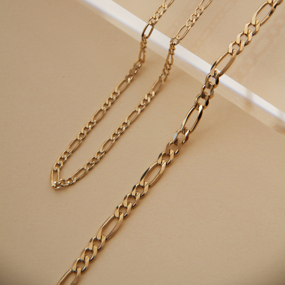 Large Gold Figaro Chain Bracelet