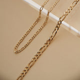 Large Gold Figaro Chain Bracelet