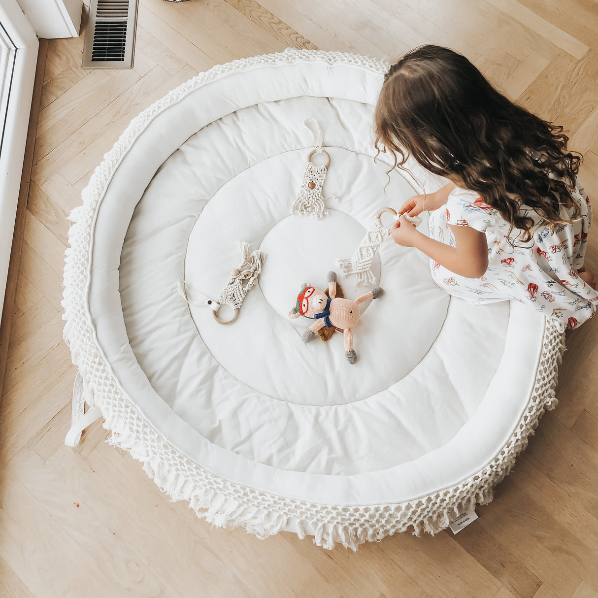 Macrame Round Play Mat & Play Gym Bundle