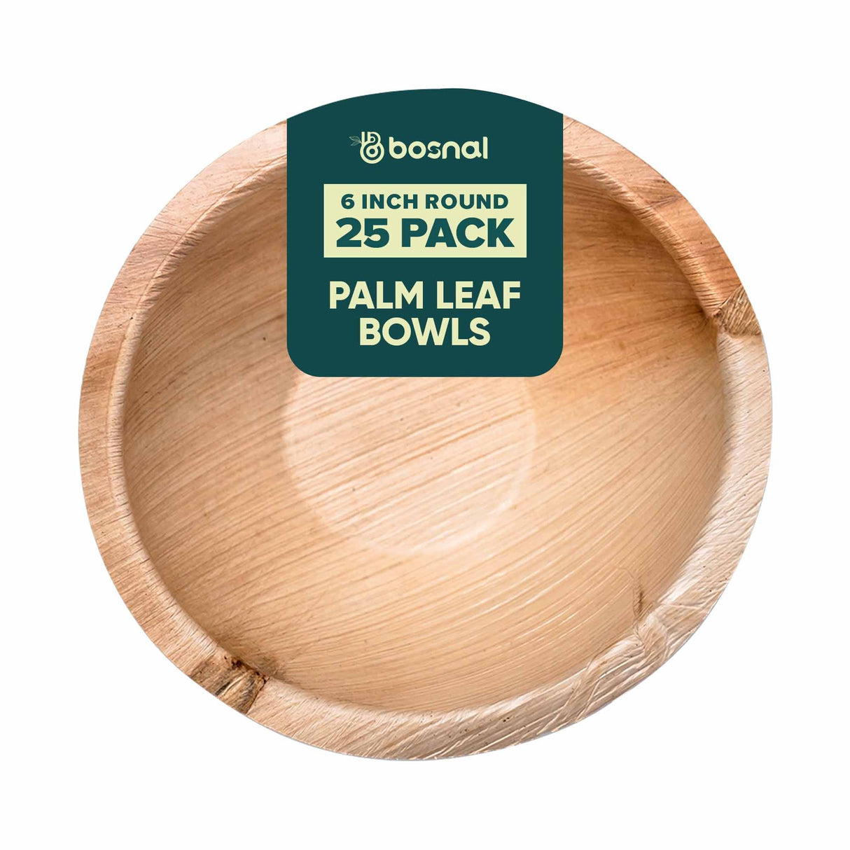 Bosnal - Palm Leaf Bowl, 6 inch, Round , 25 Pcs