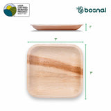 Bosnal - Palm Leaf Biodegradable Plates; 7 inch, Square