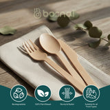 Bosnal – Wooden Disposable Cutlery Set, 6.5 inch, 100 Pcs