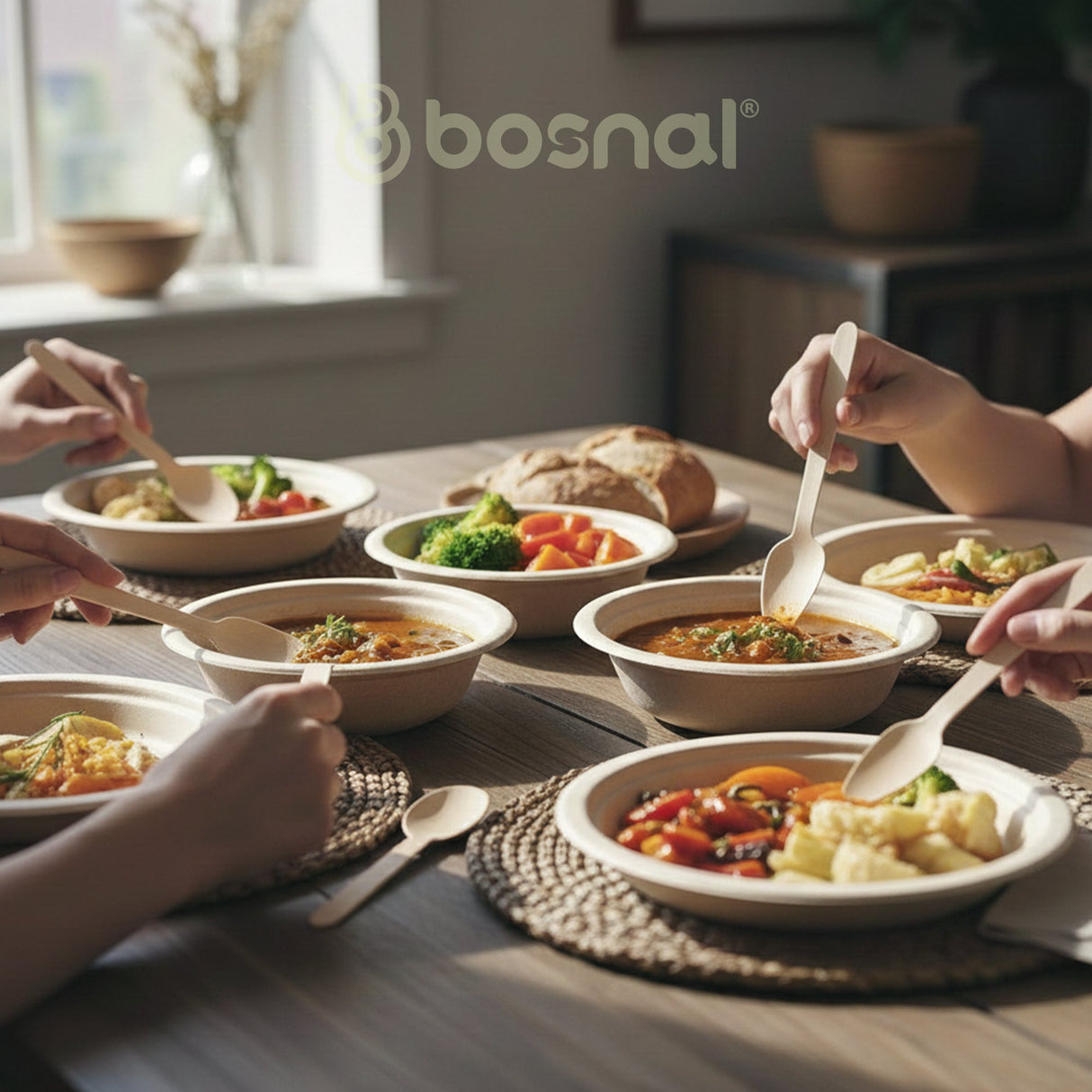 Bosnal – Wooden Disposable Cutlery Set, 6.5 inch, 100 Pcs