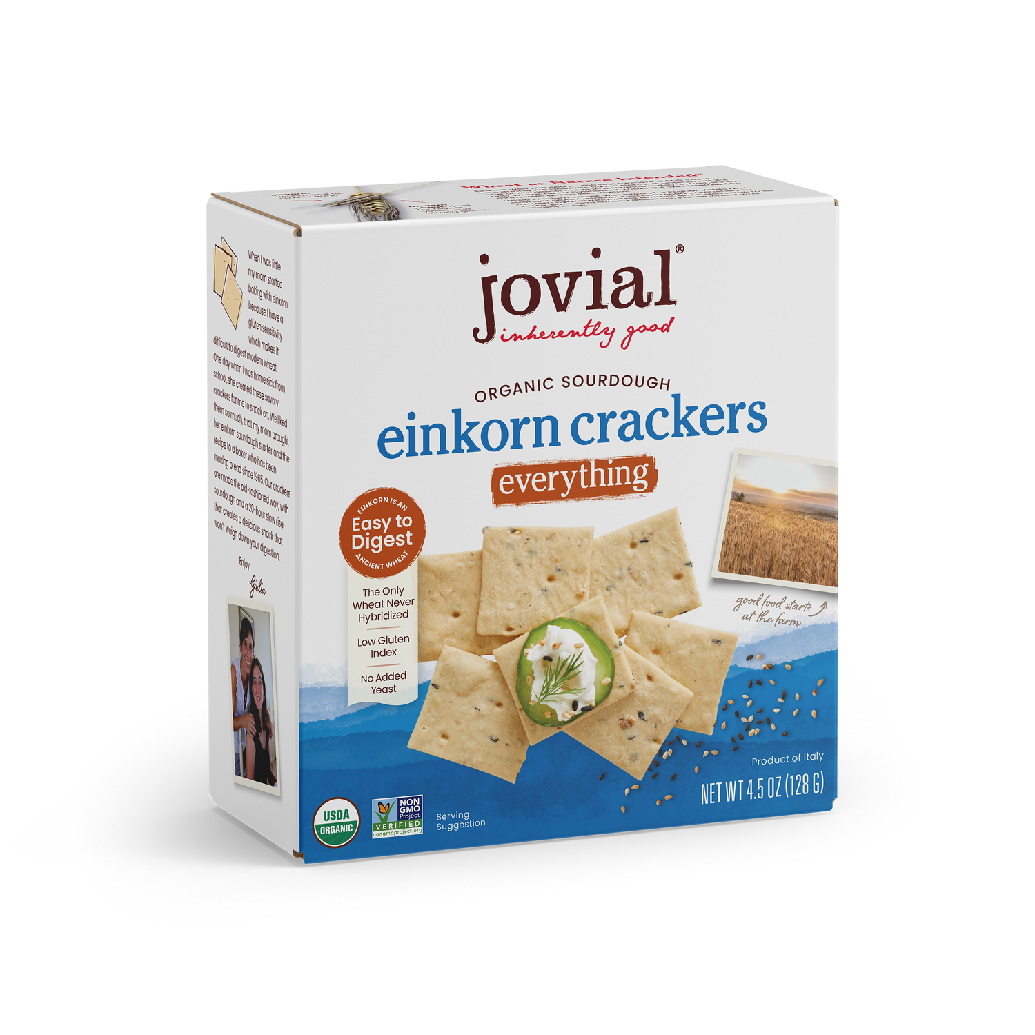 Organic Einkorn Sourdough Everything Crackers