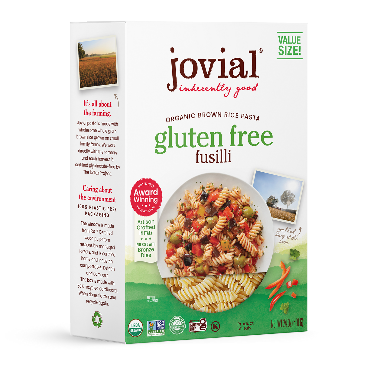 Organic Gluten Free Brown Rice Fusilli Family Size 24 oz.