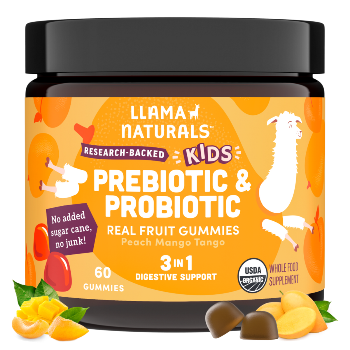 Kids Prebiotic & Probiotic Gummies, Peach Mango (60 ct)