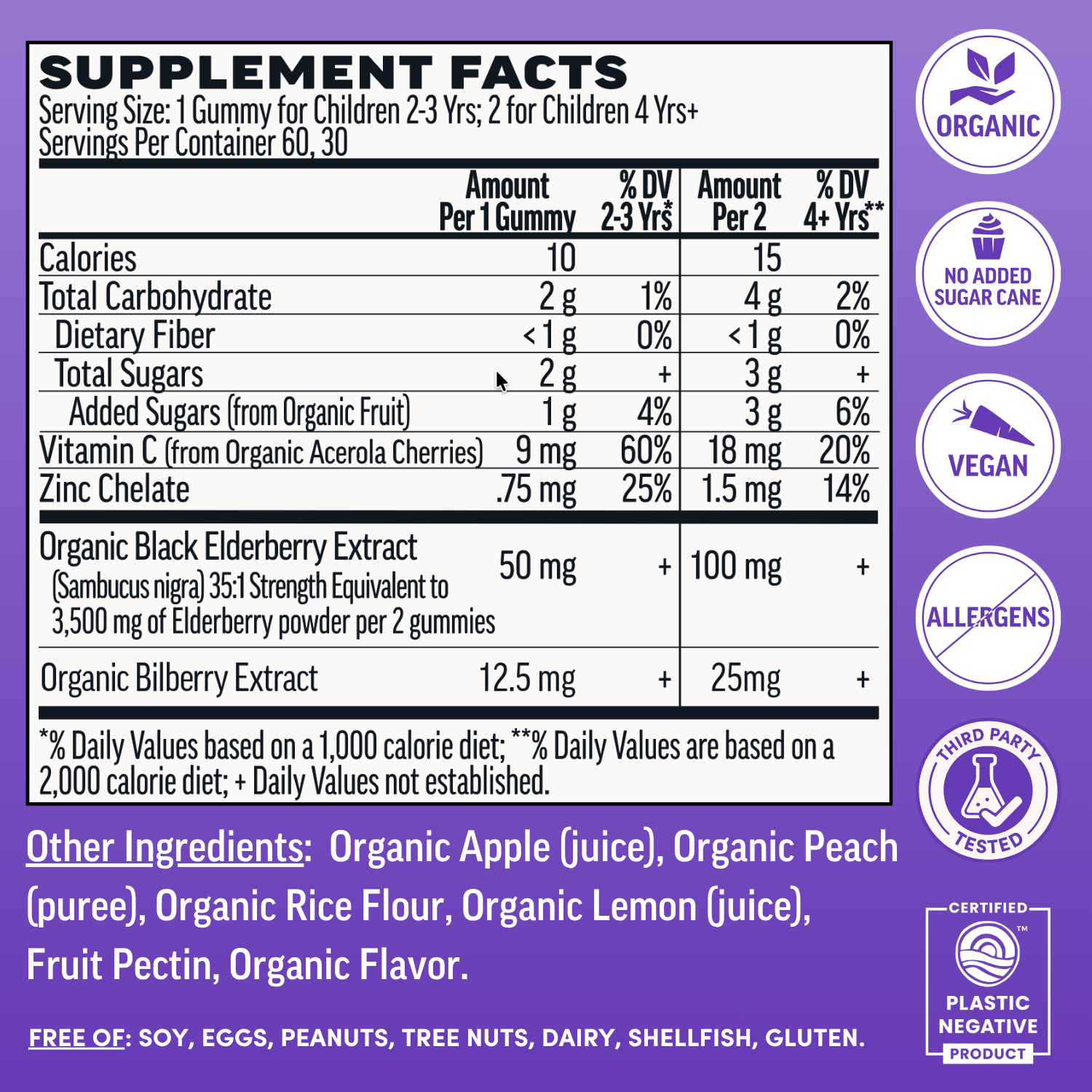Kids Elderberry Immunity Gummies (60 ct)