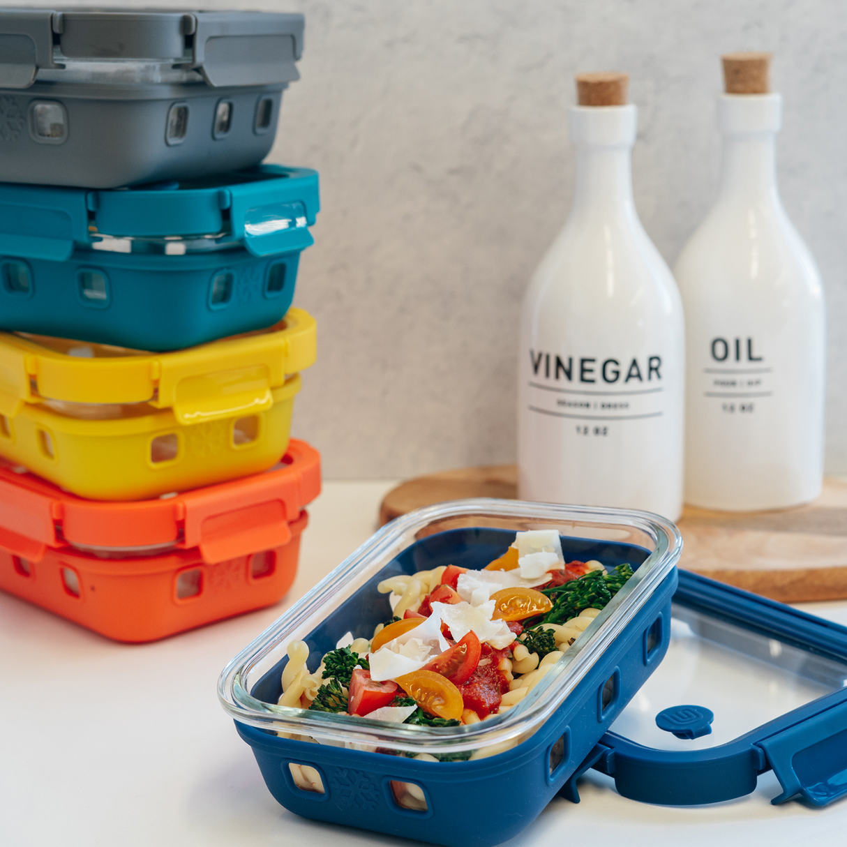 Multicolor Glass Storage Set