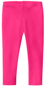 Girls Soft 100% Cotton Capri Leggings | Hot Pink