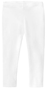 Girls Soft 100% Cotton Capri Leggings | White