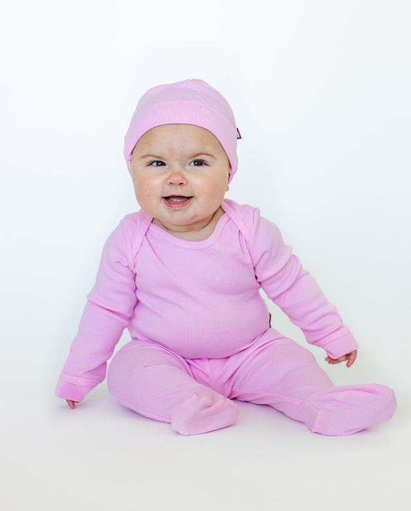 Super-Soft Organic Cotton Baby Rib Long Sleeve Lap Tee| Smurf