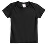 Super-Soft Organic Cotton Baby Rib Short Sleeve Lap Tee| Black