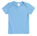 Super-Soft Organic Cotton Baby Rib Short Sleeve Lap Tee| Bright Light Blue