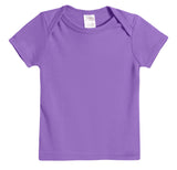 Super-Soft Organic Cotton Baby Rib Short Sleeve Lap Tee| Deep Purple