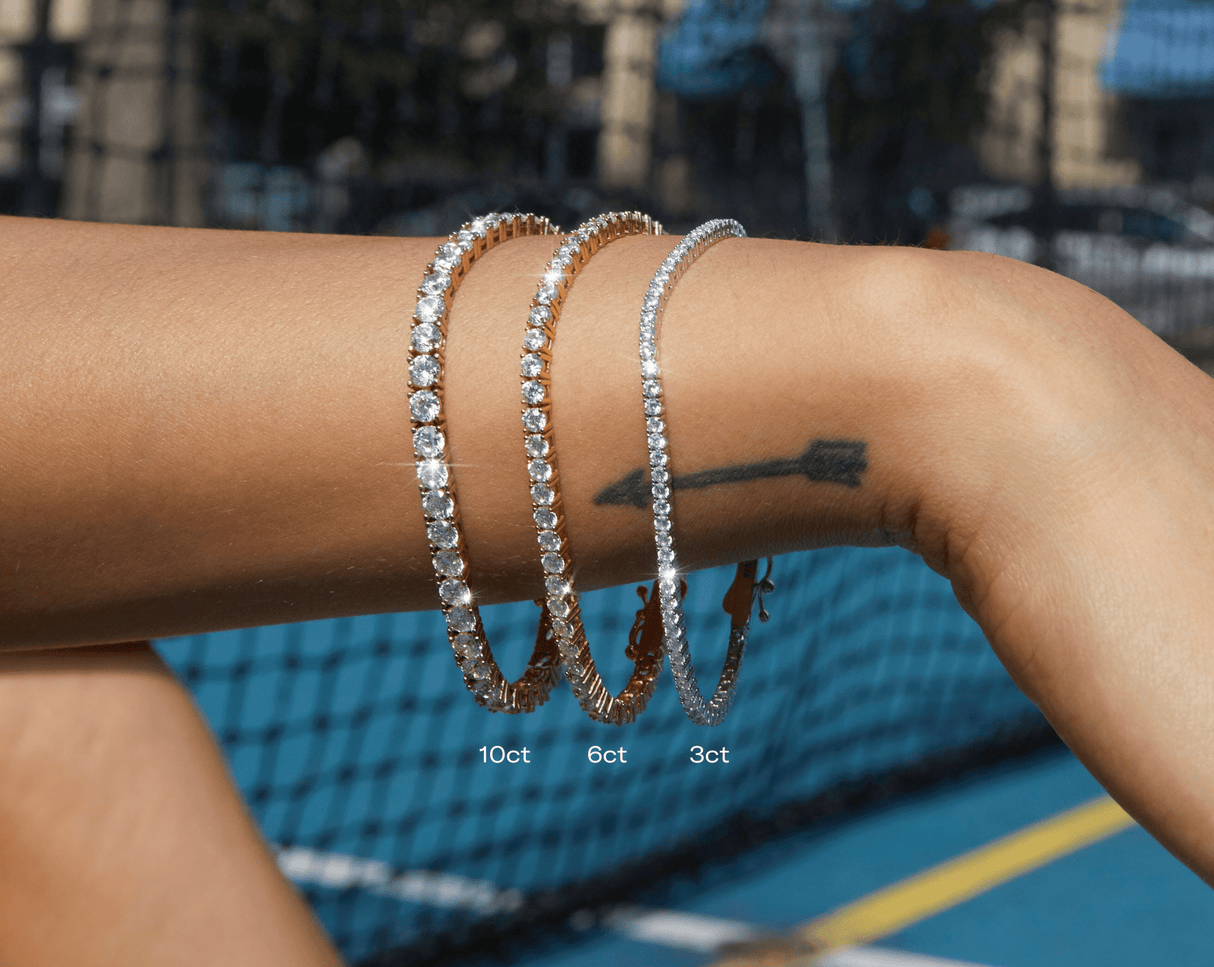 Lab Grown White Sapphire Tennis Bracelet - 10ct