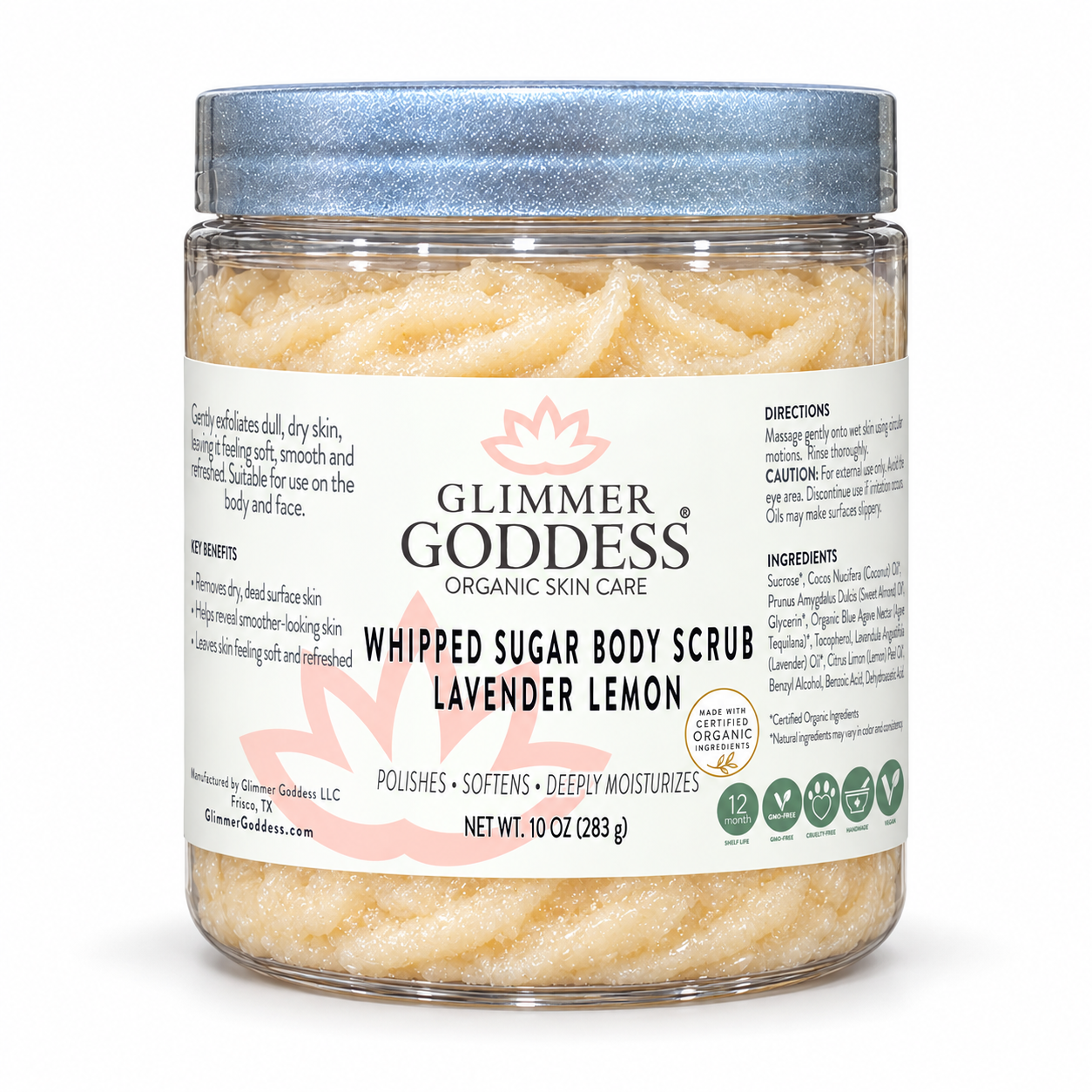 Organic Whipped Sugar Fondant Exfoliating Body Scrub - Crepey Skin Treatment