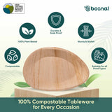 Bosnal - Palm Leaf Biodegradable Plates, 10 inch, Oval