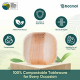 Bosnal - Palm Leaf Biodegradable Plates, 4 inch, Square