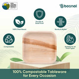 Bosnal - Palm Leaf Biodegradable Plates; 7 inch, Square