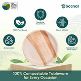 Bosnal - Palm Leaf Biodegradable Plates, 9 inch, Round