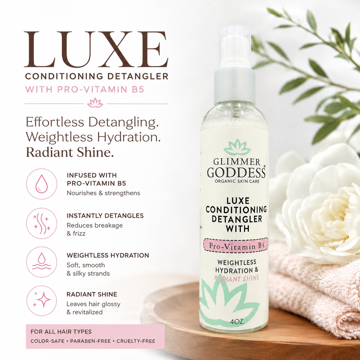 Luxe Conditioning Detangler with Pro-Vitamin B5 – Weightless Hydration & Radiant Shine