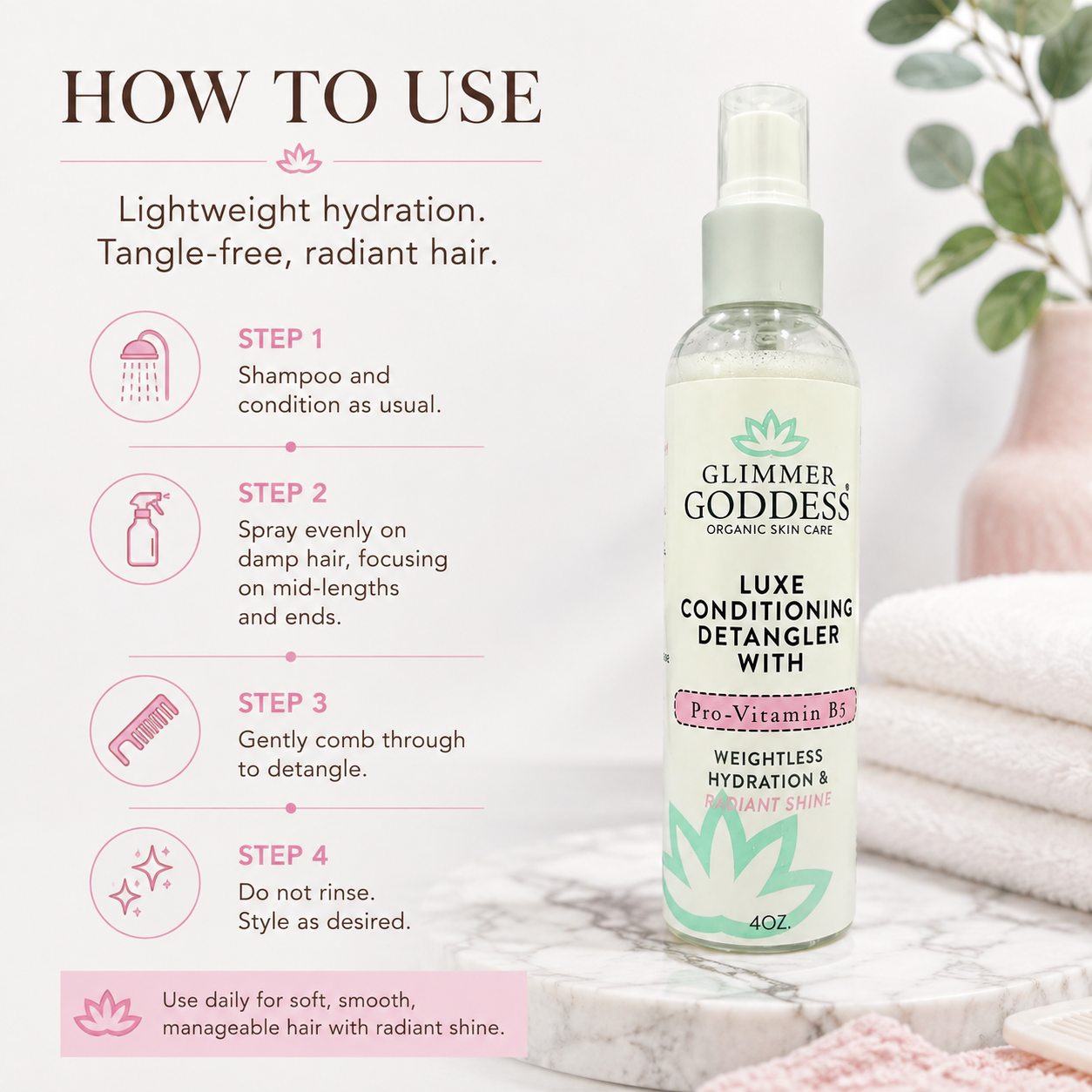 Luxe Conditioning Detangler with Pro-Vitamin B5 – Weightless Hydration & Radiant Shine