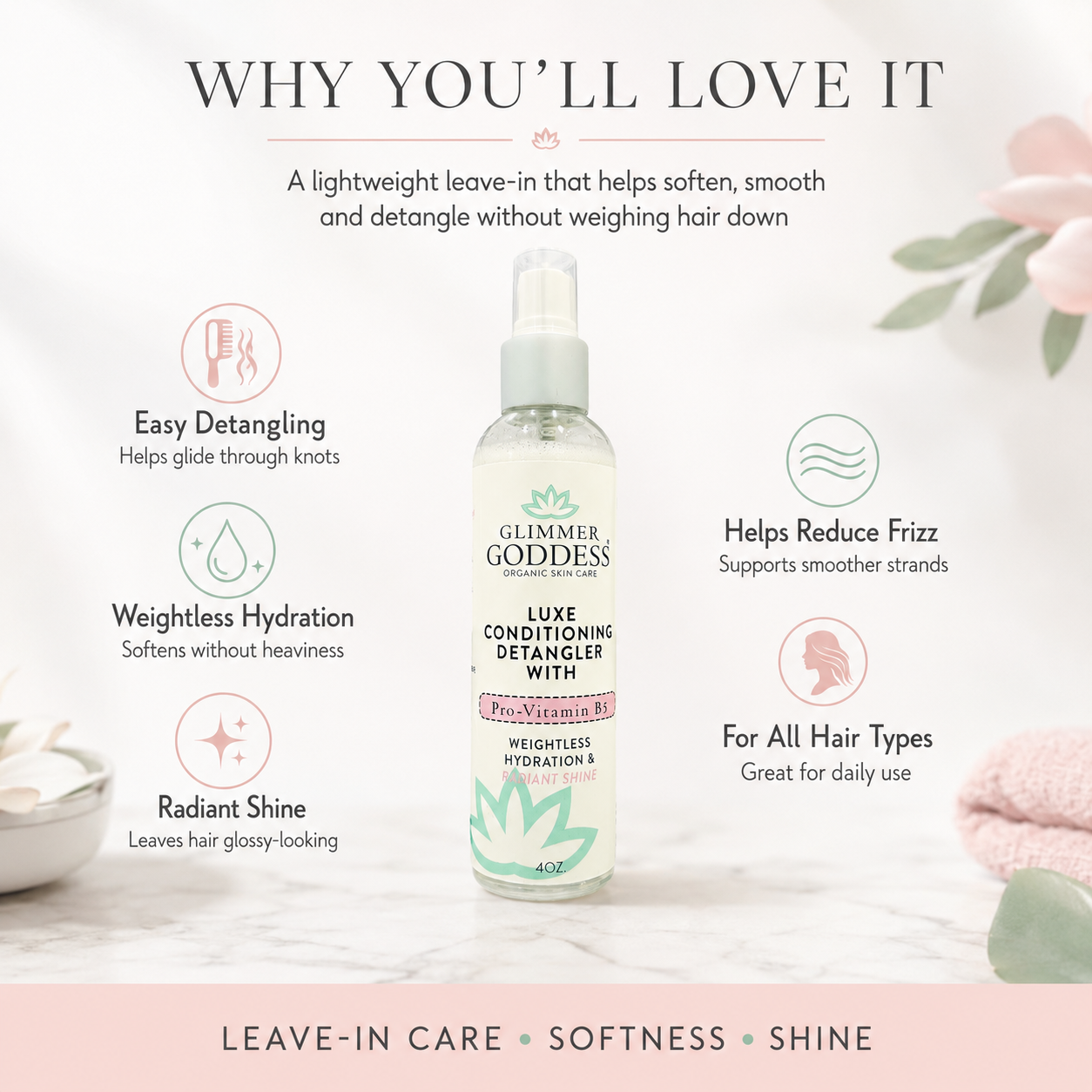 Luxe Conditioning Detangler with Pro-Vitamin B5 – Weightless Hydration & Radiant Shine