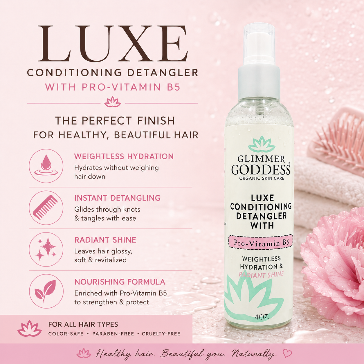 Luxe Conditioning Detangler with Pro-Vitamin B5 – Weightless Hydration & Radiant Shine