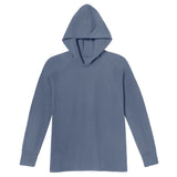 Men's Soft 100% Cotton Medium-Weight Long Sleeve Hooded Tee With Cuffs | Concrete