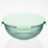 Borosilicate Glass Mixing Bowl Set- Diamond Blue (W/ Handle)