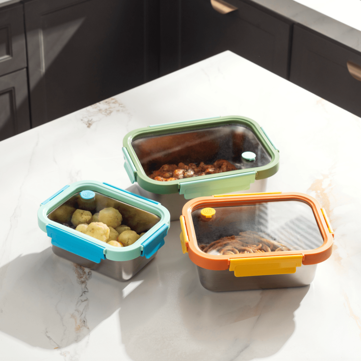 Multicolor Microwave Safe Stainless Steel Set