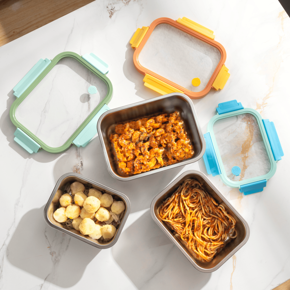 Multicolor Microwave Safe Stainless Steel Set