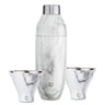 Stainless Steel Cocktail Shaker and Martini Glass Barware Set, Marble